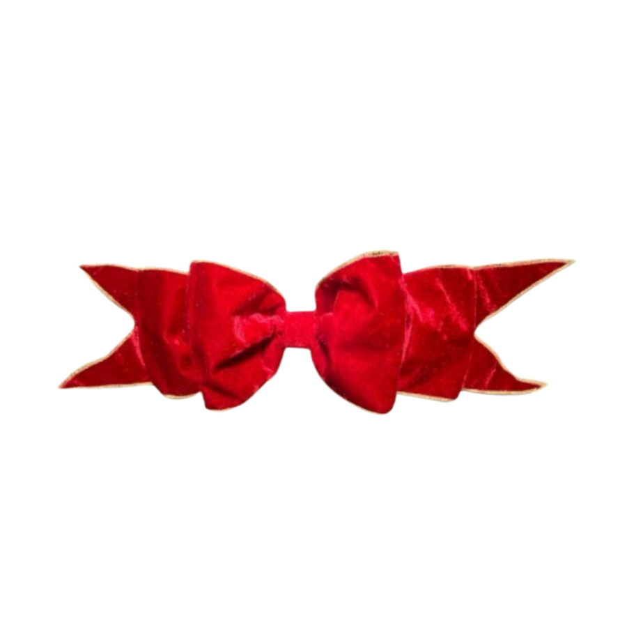 14" Velvet Premade Bow - Red Red- 6" X 16" X 24"