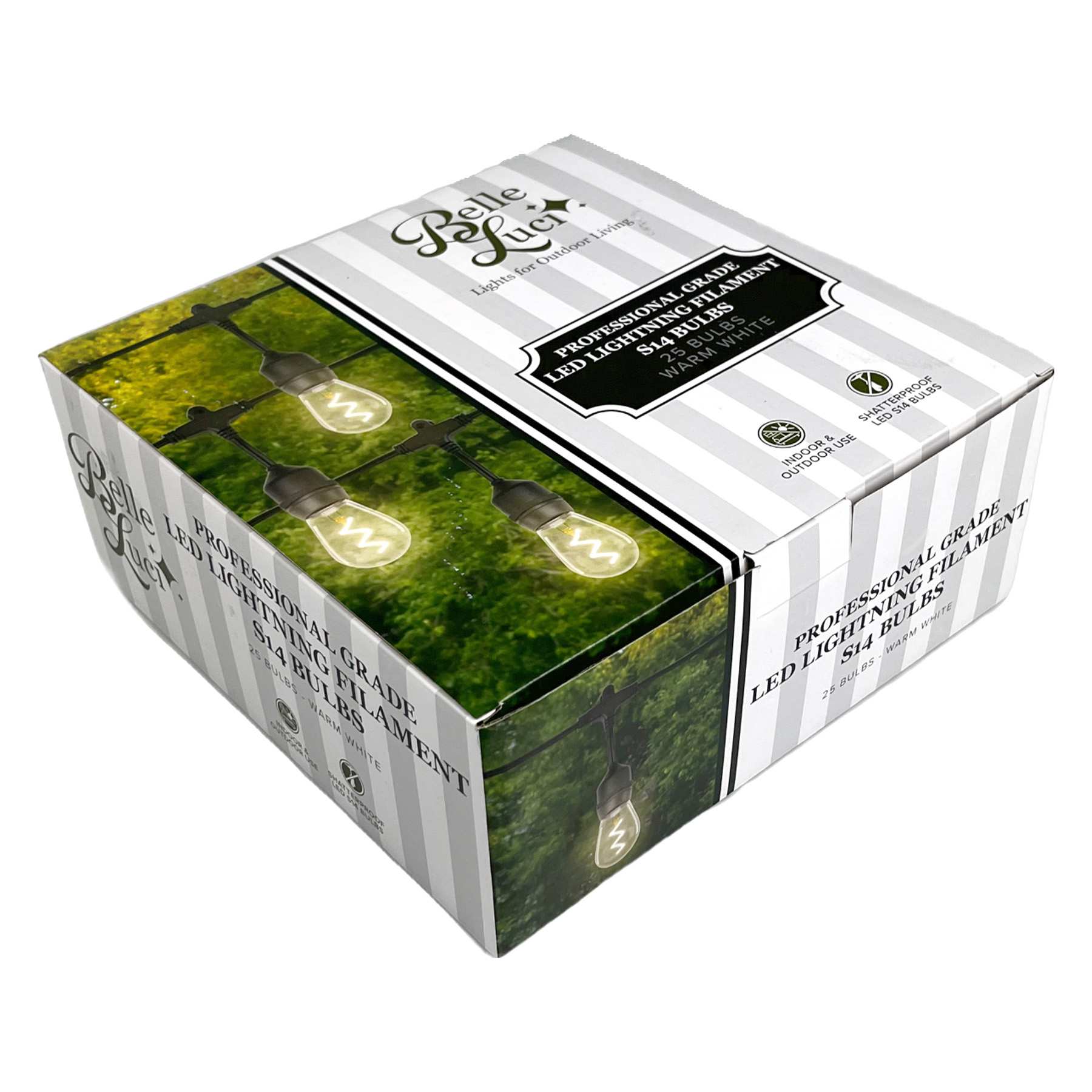 LED Edison - Style Patio Bulb - Lightning Filament - Warm White