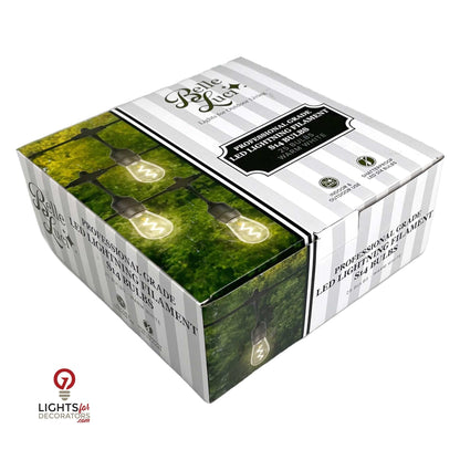 LED Edison - Style Patio Bulb - Lightning Filament - Warm White – Box of 25