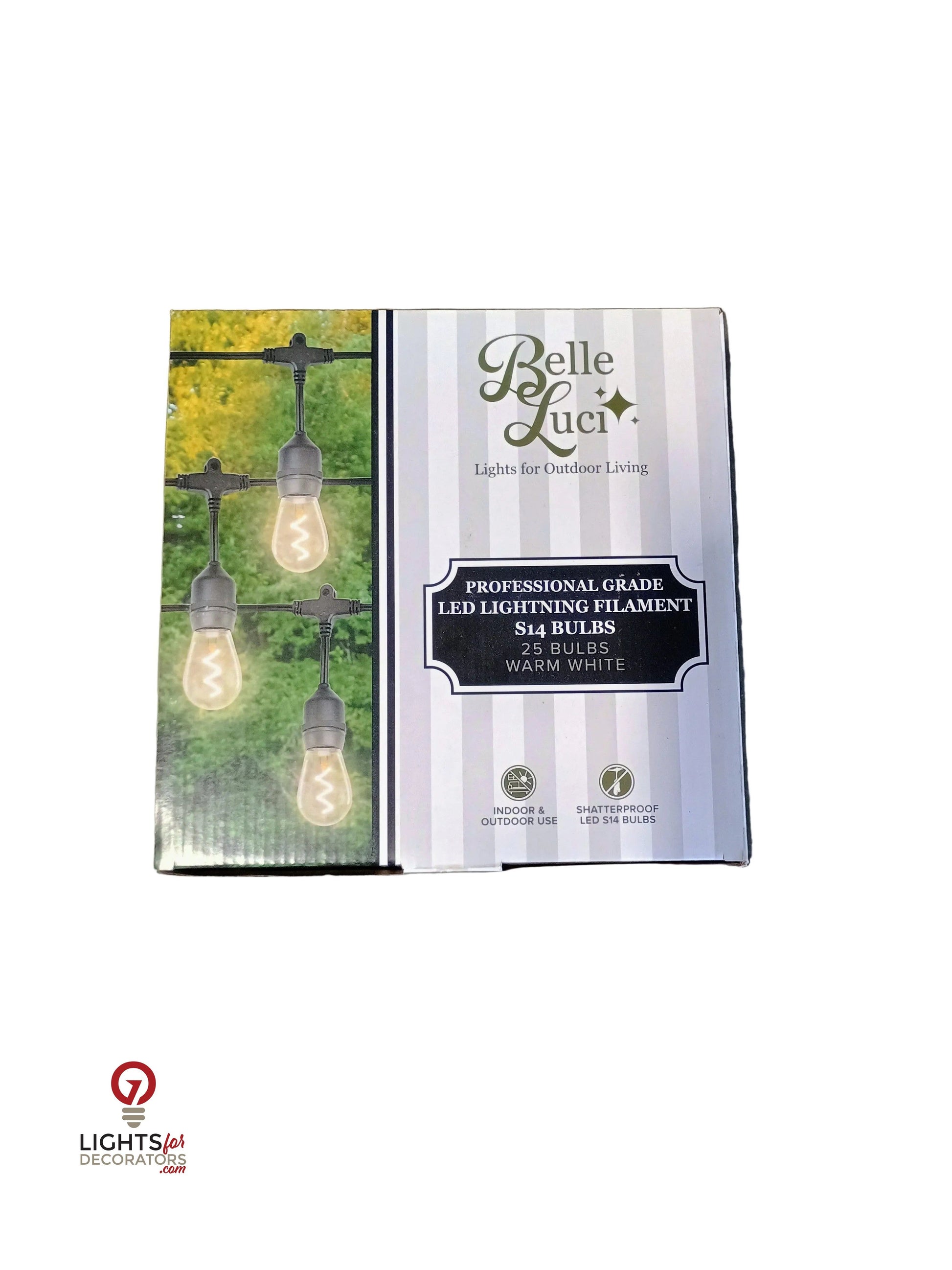 LED Edison - Style Patio Bulb - Lightning Filament - Warm White – Box of 25