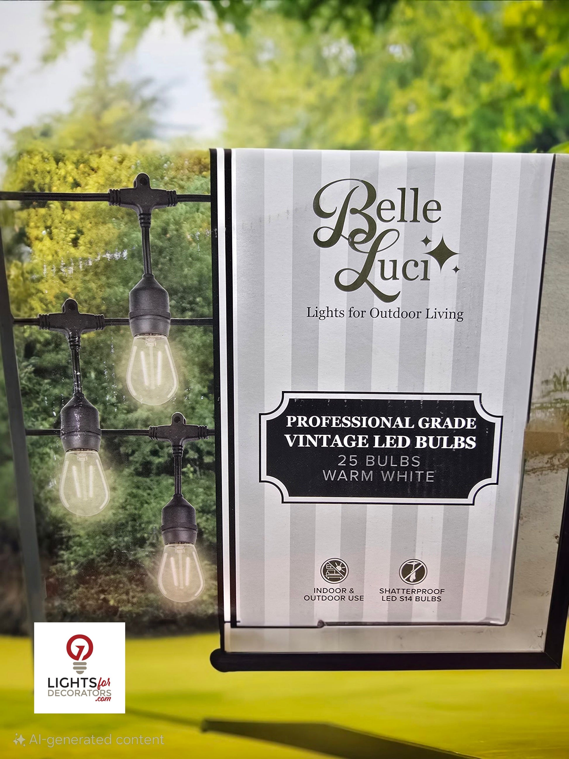 LED Edison-Style Patio Bulb - Double Filament - Warm White - S14 (25 Pack) – Box of 25