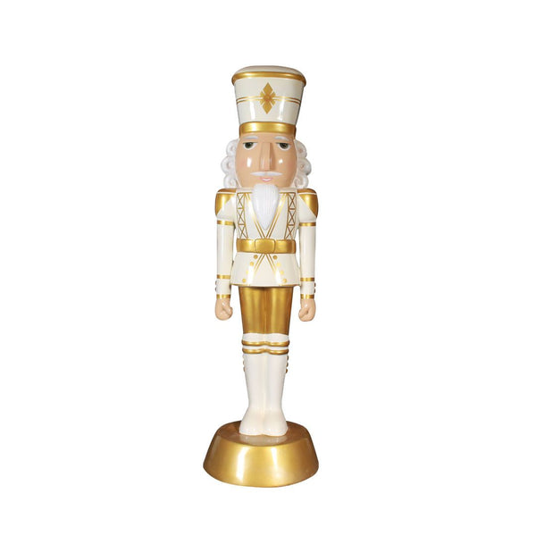 4' American Christmas Nutcracker - White & Gold