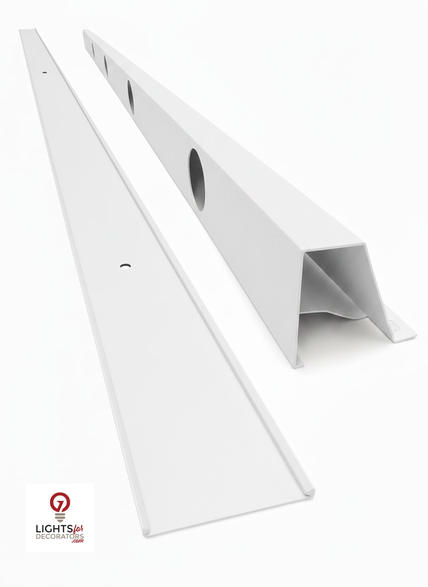 OMNI 90 Degree Parapet Track - 2 Piece - 40" - White Aluminum