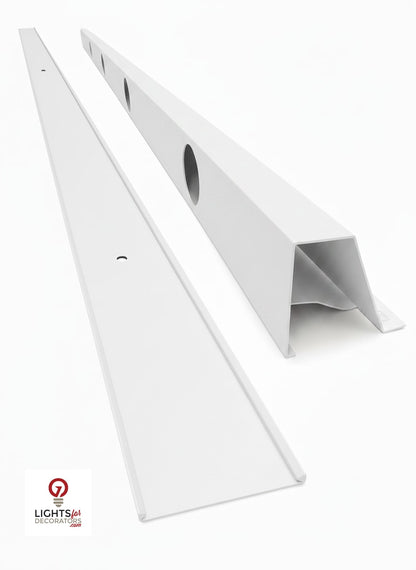 OMNI 90 Degree Parapet Track - 2 Piece - 40" - White Aluminum