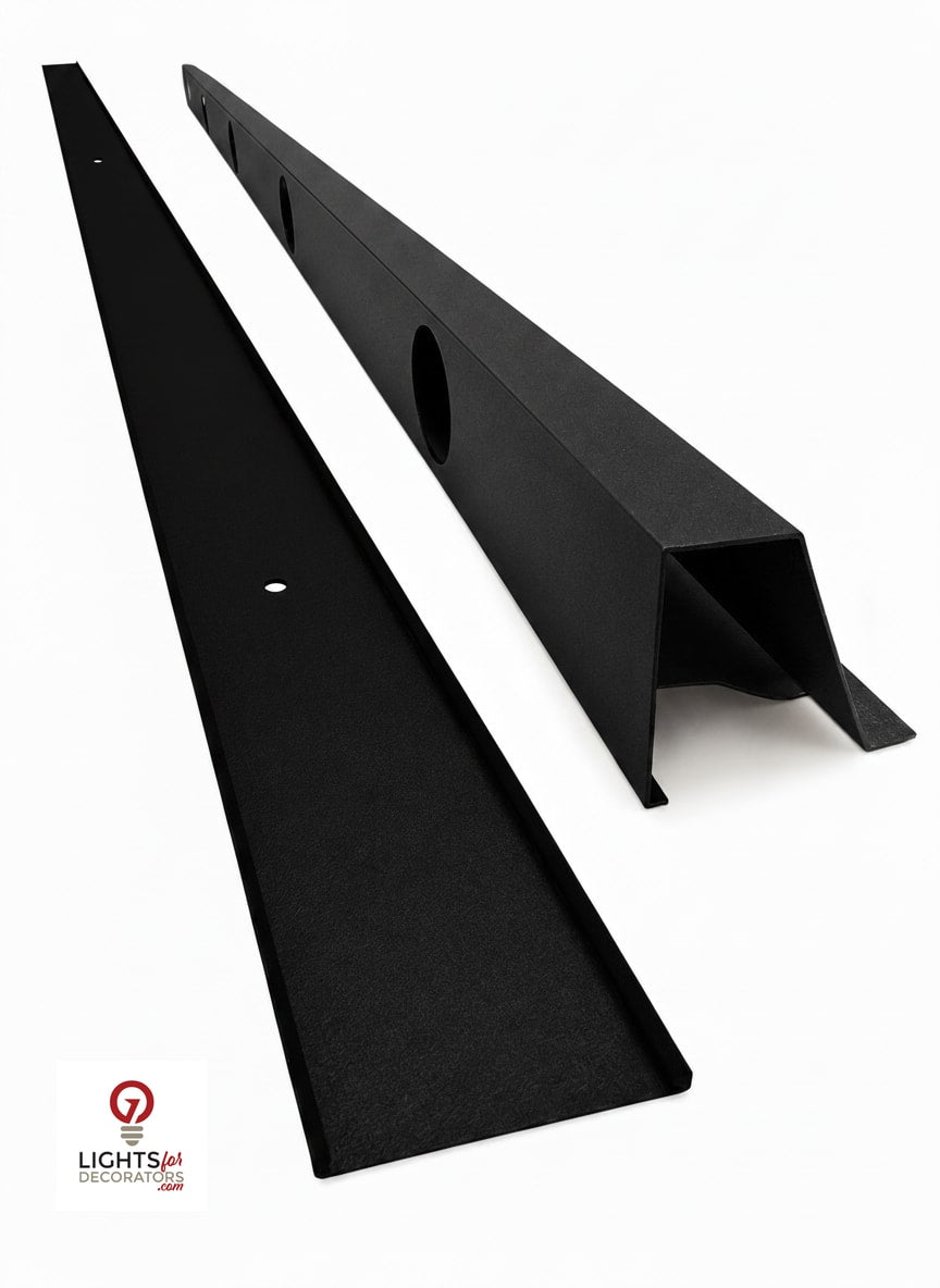 OMNI 90 Degree Parapet Track - 2 Piece - 40" - Black Aluminum