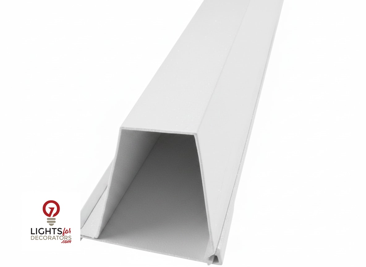 OMNI Parapet Track- Angled Output - 2 Piece - 35° - White Aluminum
