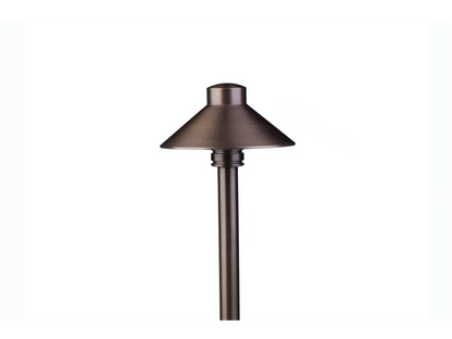 Lumien Drop-In Path / Area Light w/ 18" Riser & Hat - Antique Brass — view 1