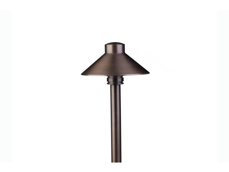 Lumien Drop-In Path / Area Light w/ 16" Riser & Hat - Antique Brass — view 1