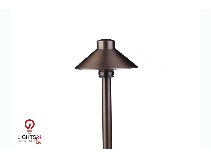 Lumien Drop-In Path / Area Light w/ 18" Riser & Hat - Antique Brass — view 3