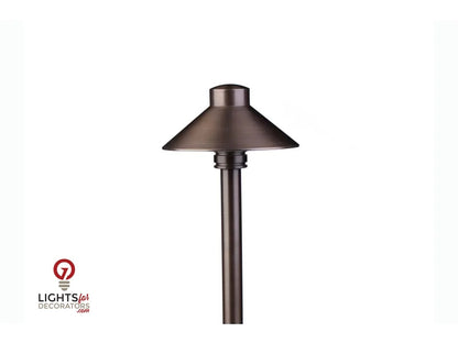 Lumien Drop-In Path / Area Light w/ 18" Riser & Hat - Antique Brass — view 3