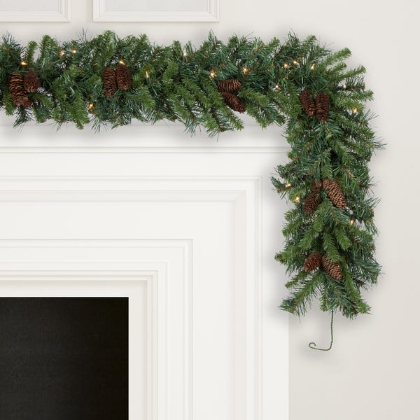 Denali Pine Garland - Prelit - Warm White LIghts Garland