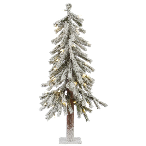 Flocked Alpine Accent Tree - Slim Profile (3' - 6')
