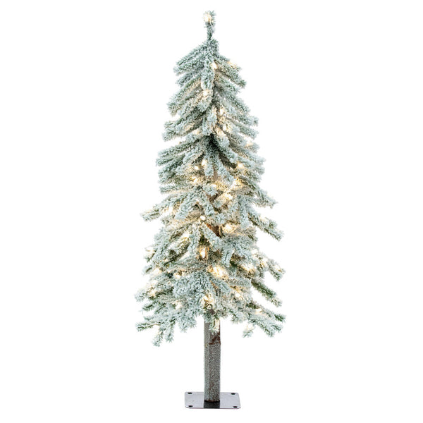 4' x 23" Flocked Alpine Tree