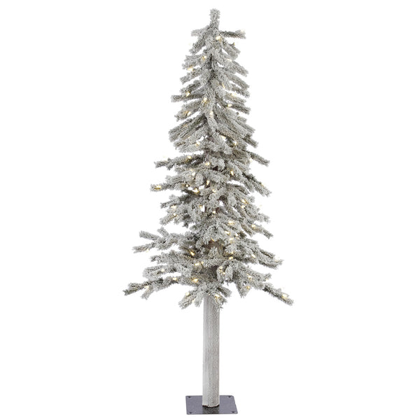 5' x 27" Flocked Alpine Tree