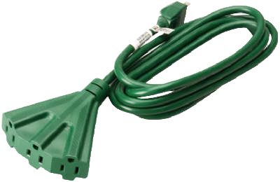 3-Way Extension Cord - Green