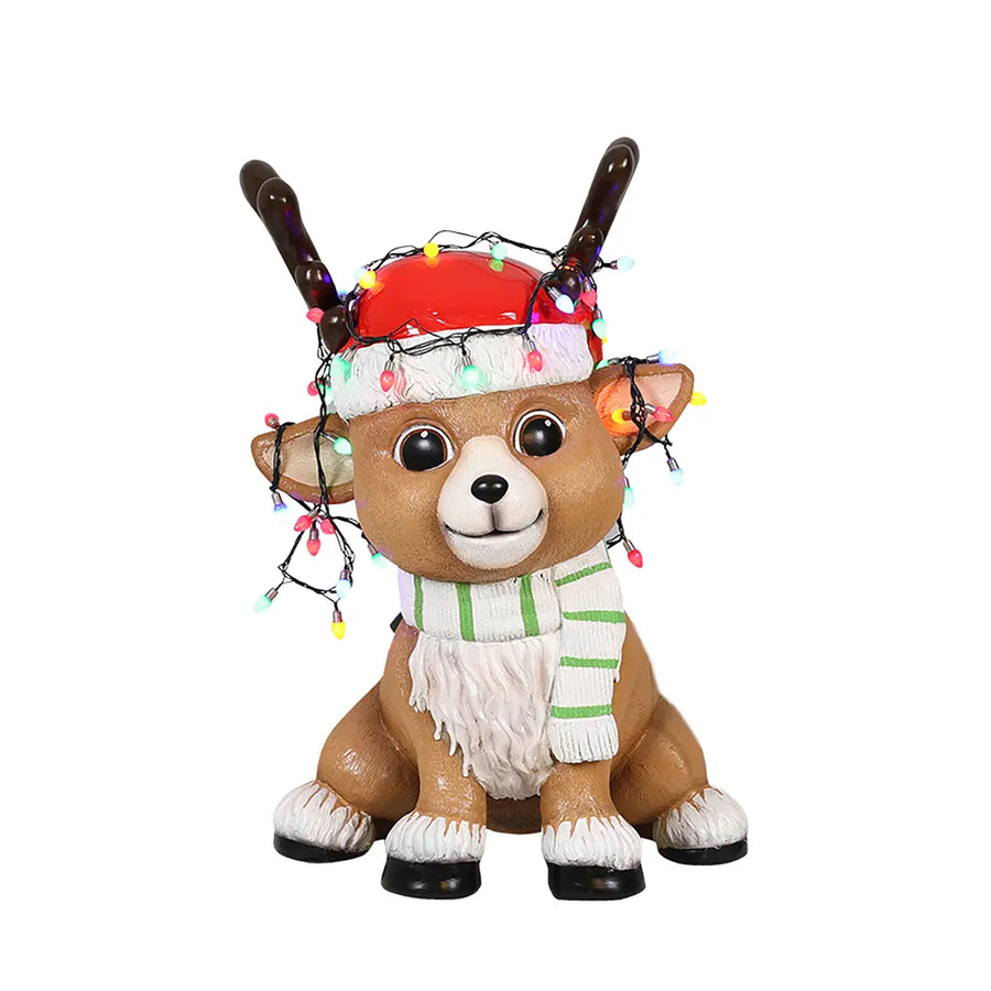 28 Inch Baby Deer with Lights Resin Display
