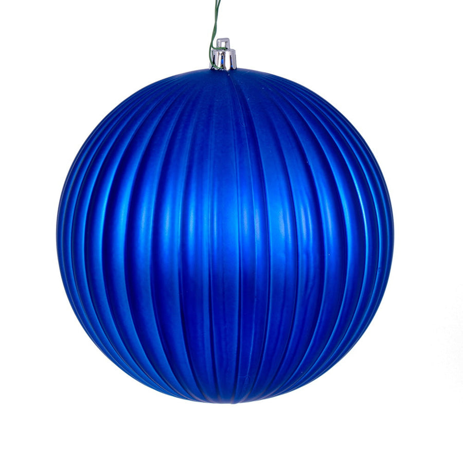 6" Matte Lined Ball Ornament - Set of 4
