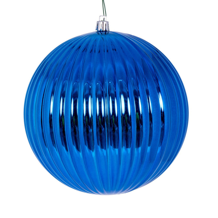 6" Shiny Lined Ball Ornament - Set of 4