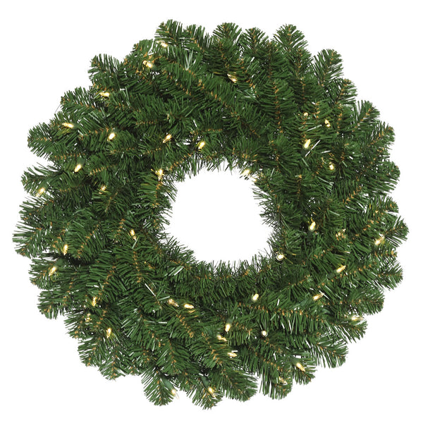 24" Oregon Fir Wreath - Warm White