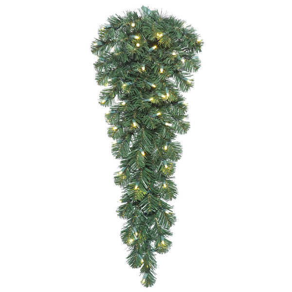 36" Deluxe Oregon Teardrop - Warm White - Battery Operated w/ Timer Foliage