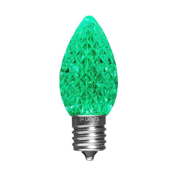 Teal - LED C9 Faceted Bulb