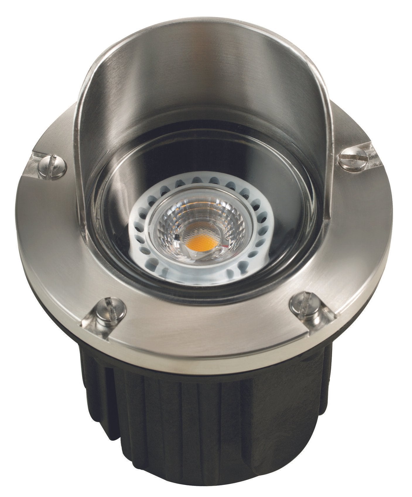 Stainless Steel Adjustable Hooded Well Light, 316 Marine Grade Stainless Steel, No Lamp — view 1