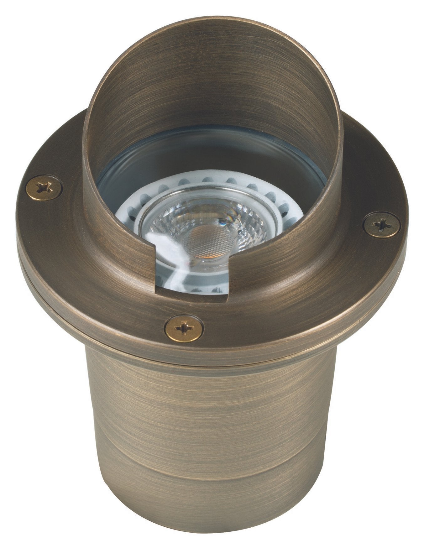Brass Hooded Well Light, Antique Bronze, No Lamp — view 1