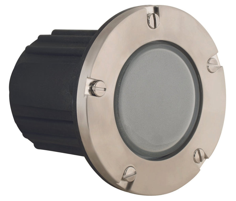 Stainless Steel Lensed Step Light with Frosted Lens, Stainless Steel, No Lamp