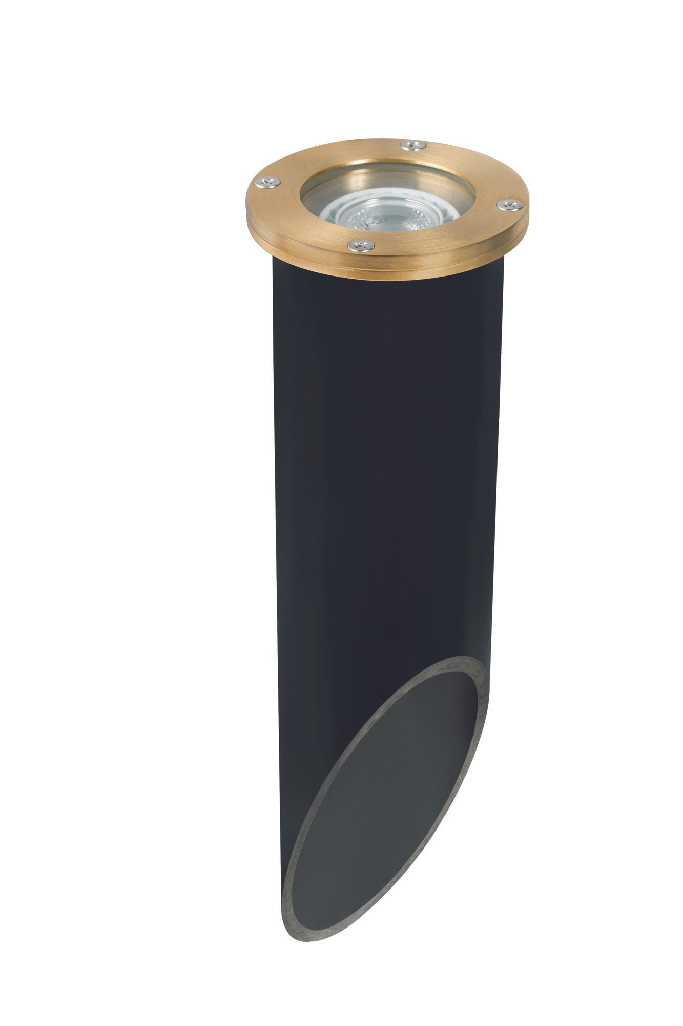 Brass Lensed Well Light with PVC, Natural Brass, No Lamp — view 1