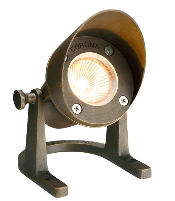 Brass Hooded Underwater Light, 30' Cord, Antique Bronze, No Lamp — view 1