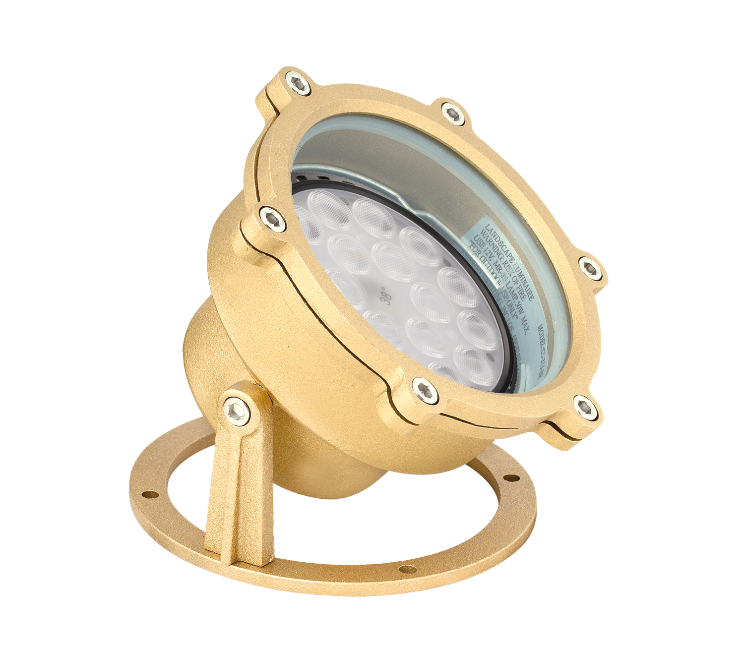 Brass Underwater Light, 30' Cord, Natural Brass, No Lamp — view 1