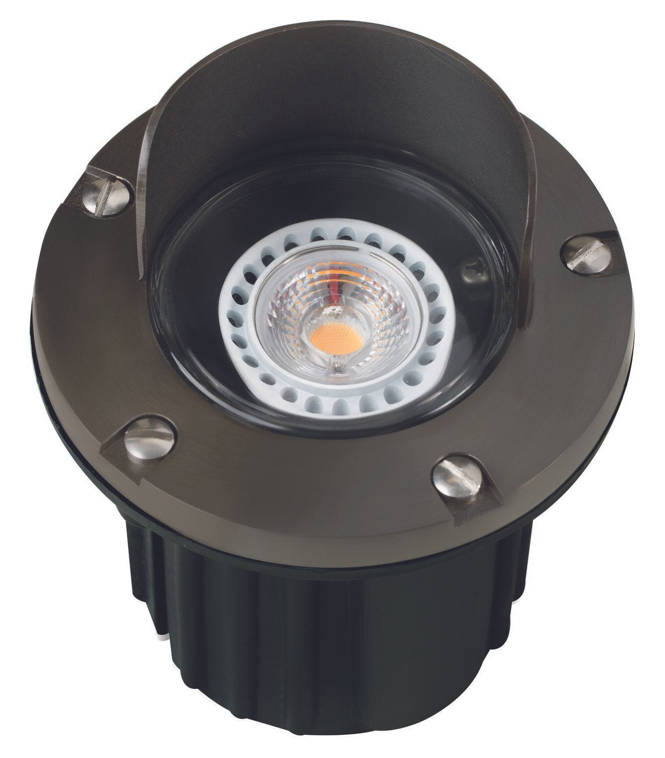 Brass Adjustable Hooded Well Light, Gun Metal, No Lamp — view 1