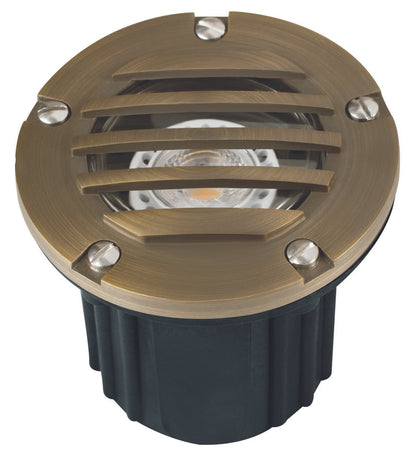 Brass Adjustable Louvered Well Light, Gun Metal, No Lamp — view 1