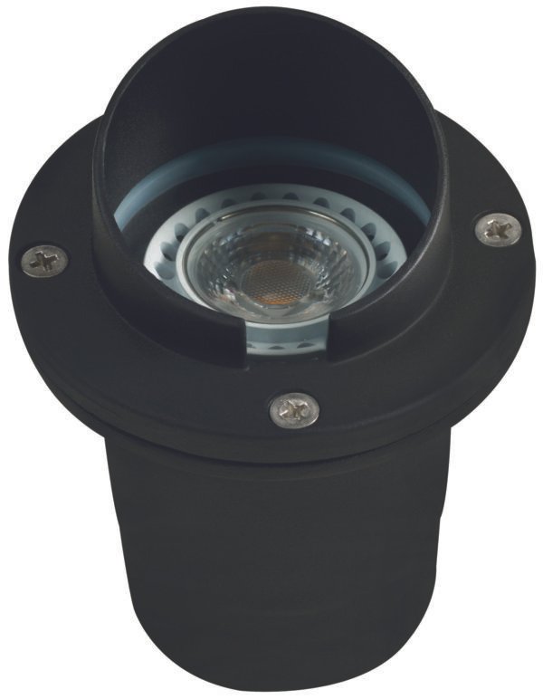 Aluminum Hooded Well Light, Black, No Lamp — view 1