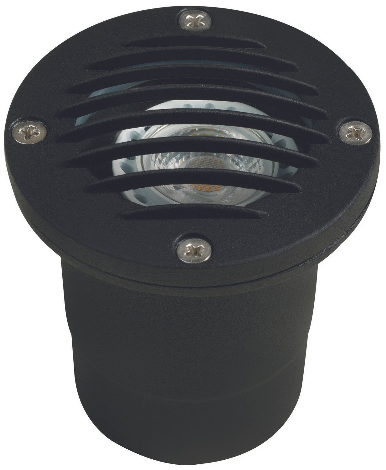 Aluminum Louvered Well Light, Black, No Lamp — view 1