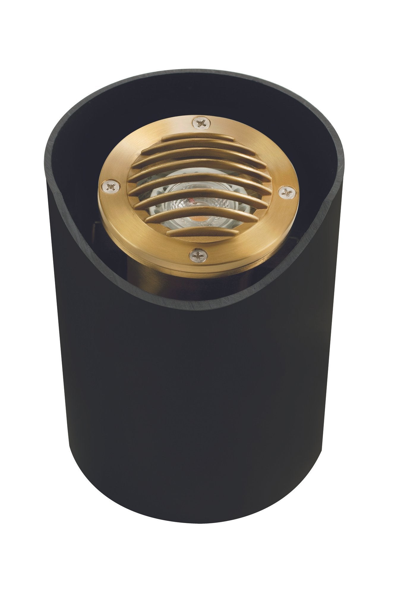 Brass Adjustable Louvered Well Light, Natural Brass, No Lamp — view 1