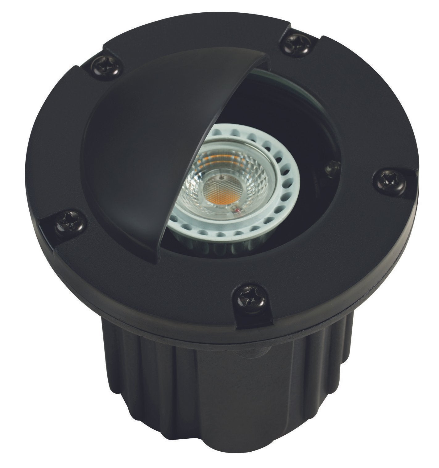 Composite Adjustable Half-Moon Well Light, Black, No Lamp — view 1