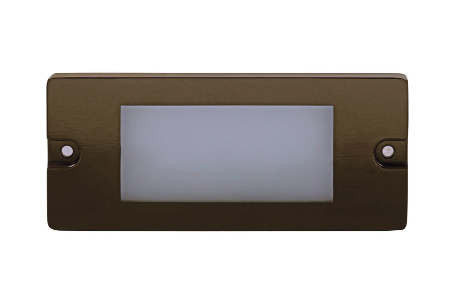 Aluminum 5½” Small Lensed Backless Box, Step Light, Bronze, 2.5W Integrated LED