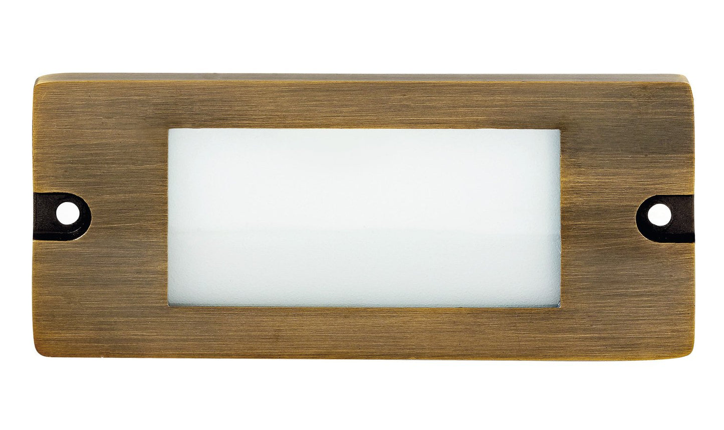 Brass 5½” Small Lensed Backless Box, Step Light, Antique Bronze, 2.5W Integrated LED — view 1