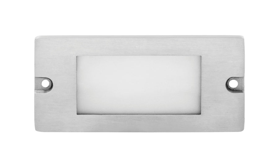 Brass 5½” Small Lensed Backless Box, Step Light, Silver Plated, 2.5W Integrated LED
