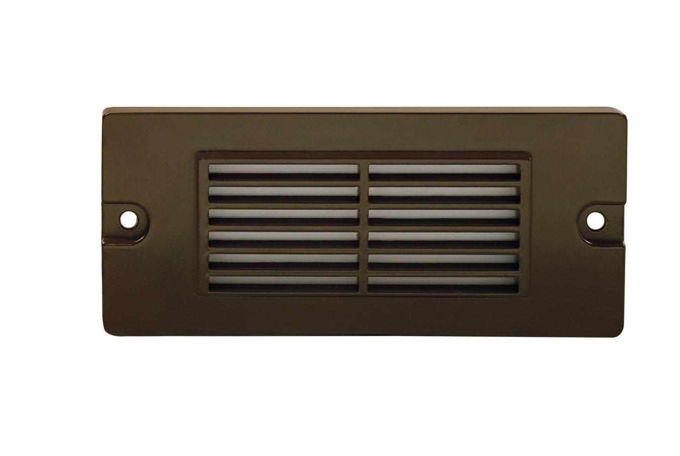 Aluminum 5½” Small Louvered Backless Box, Step Light, Bronze, 2.5W Integrated LED — view 1