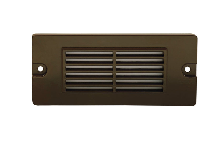 Aluminum 5½” Small Louvered Backless Box, Step Light, Bronze, 2.5W Integrated LED