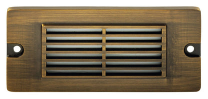 Brass 5½” Small Louvered Backless Box, Step Light, Antique Bronze, 2.5W Integrated LED — view 1