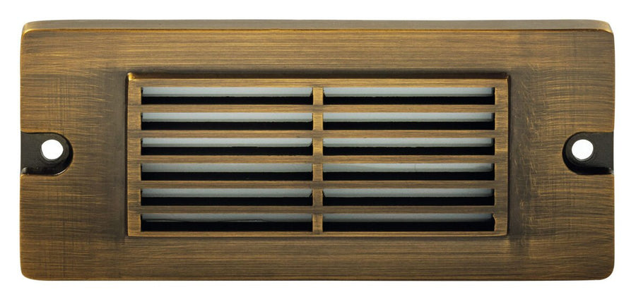 Brass 5½” Small Louvered Backless Box, Step Light, Antique Bronze, 2.5W Integrated LED