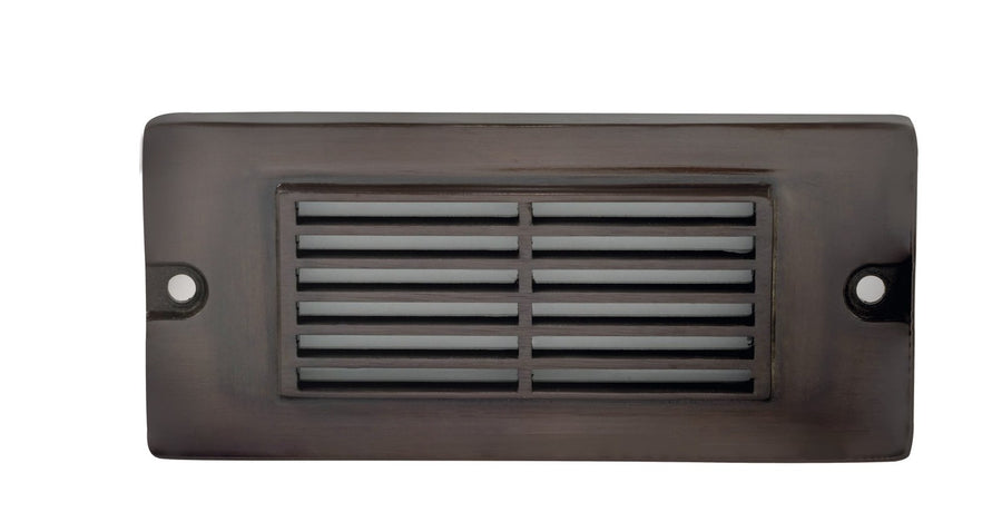 Brass 5½” Small Louvered Backless Box, Step Light, Gun Metal, 2.5W Integrated LED