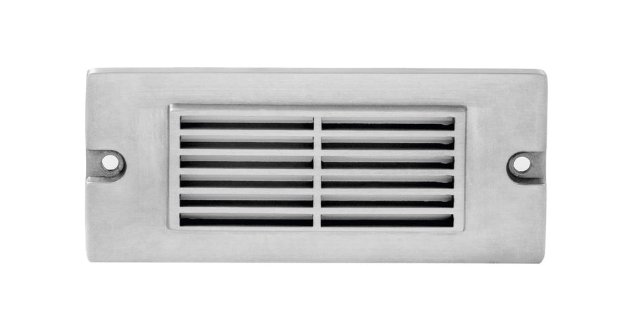 Brass 5½” Small Louvered Backless Box, Step Light, Silver Plated, 2.5W Integrated LED