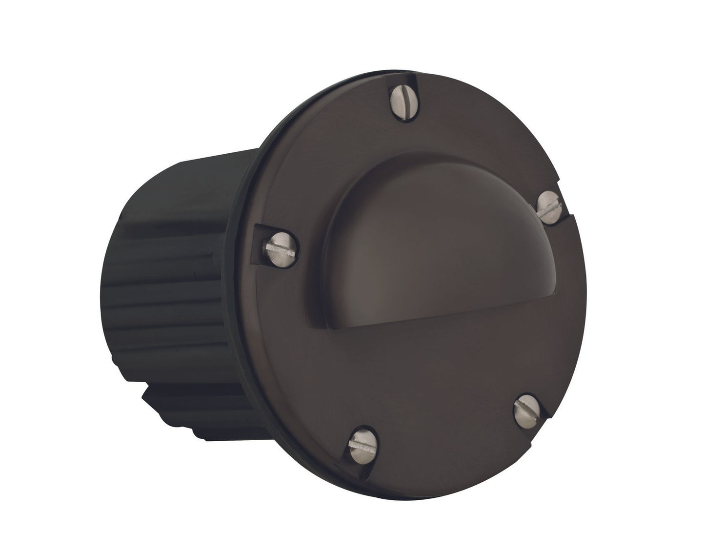 Brass Half-Moon Step Light with Frosted Lens, Gun Metal, No Lamp — view 1