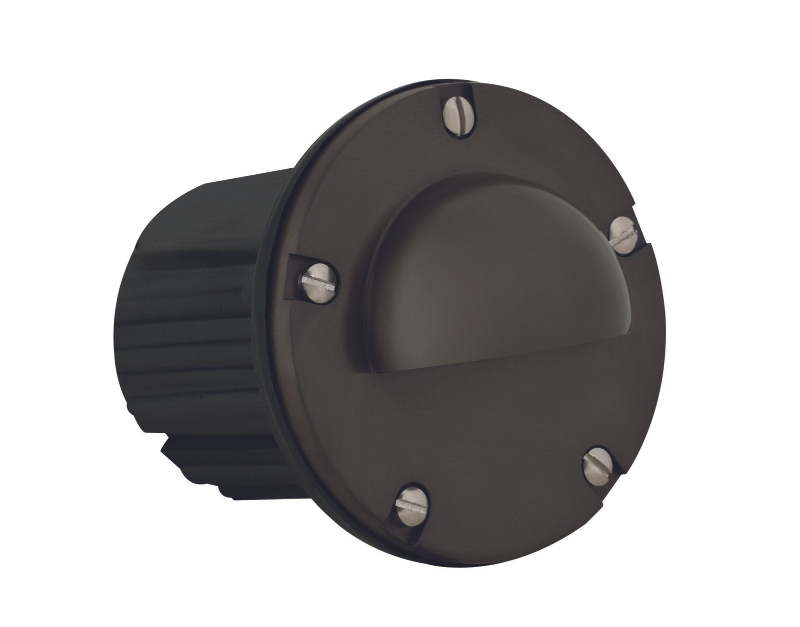 Brass Half-Moon Step Light with Frosted Lens, Gun Metal, No Lamp — view 1