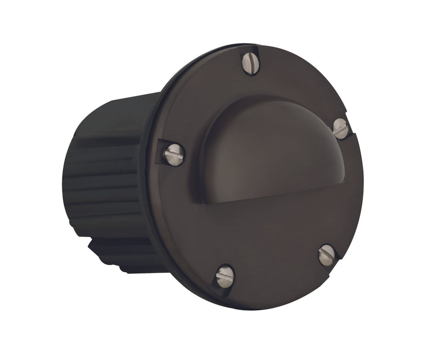 Brass Half-Moon Step Light with Frosted Lens, Gun Metal, No Lamp