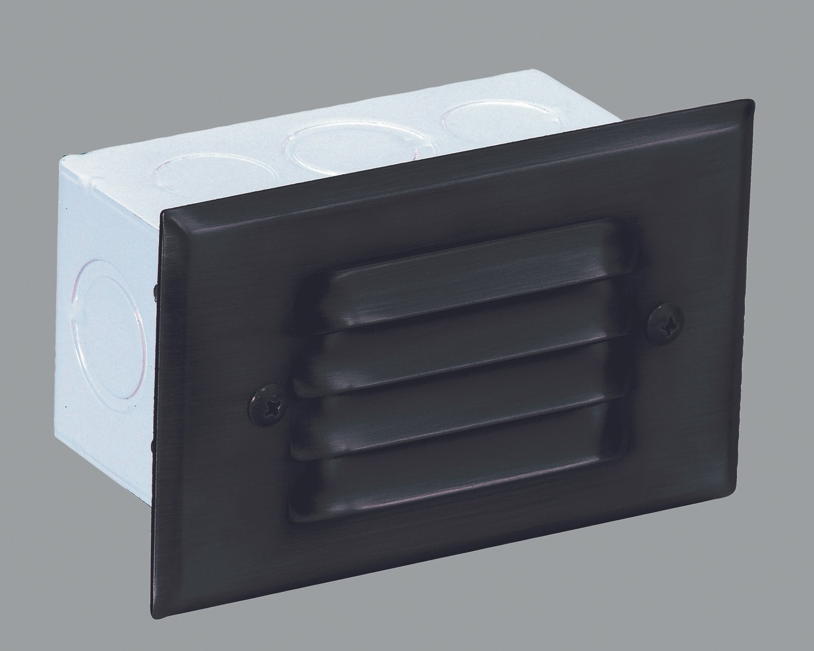 Aluminum 4 Louver Step Light, Black, No Lamp — view 1
